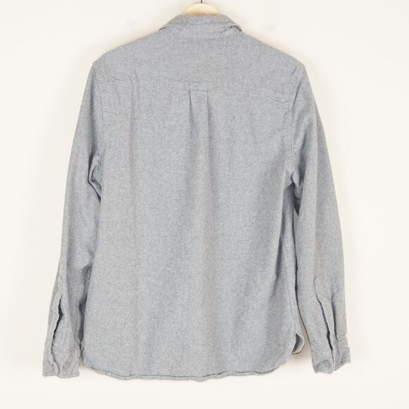 Eddie Bauer Double Brushed Chamois Gray 100% Cotton Flannel Button Shirt Sz M - Picture 2 of 6